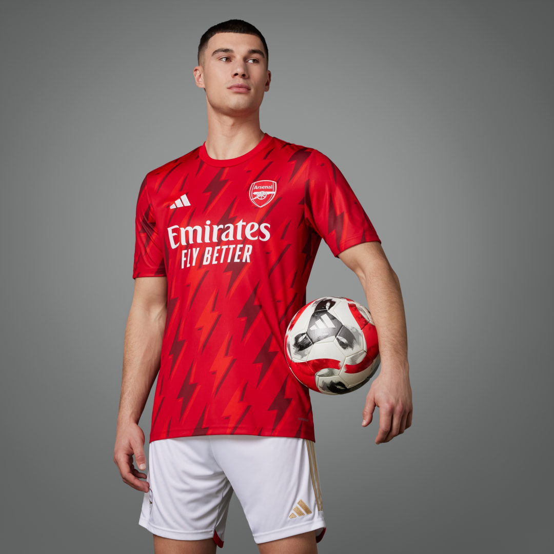 Image of adidas Arsenal Pre-Match Jersey Better Scarlet L - Men Soccer Jerseys