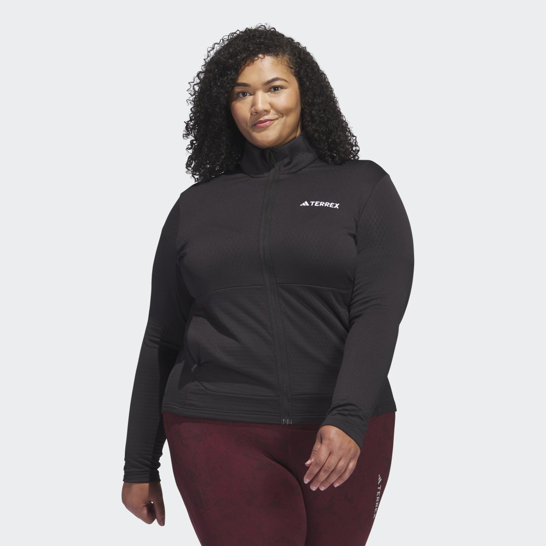 Image of adidas Terrex Multi Light Fleece Full-Zip Jacket (Plus Size) Black 4X - Women Hiking,Skiing,Snowboarding Sweatshirts & Hoodies,Track Tops