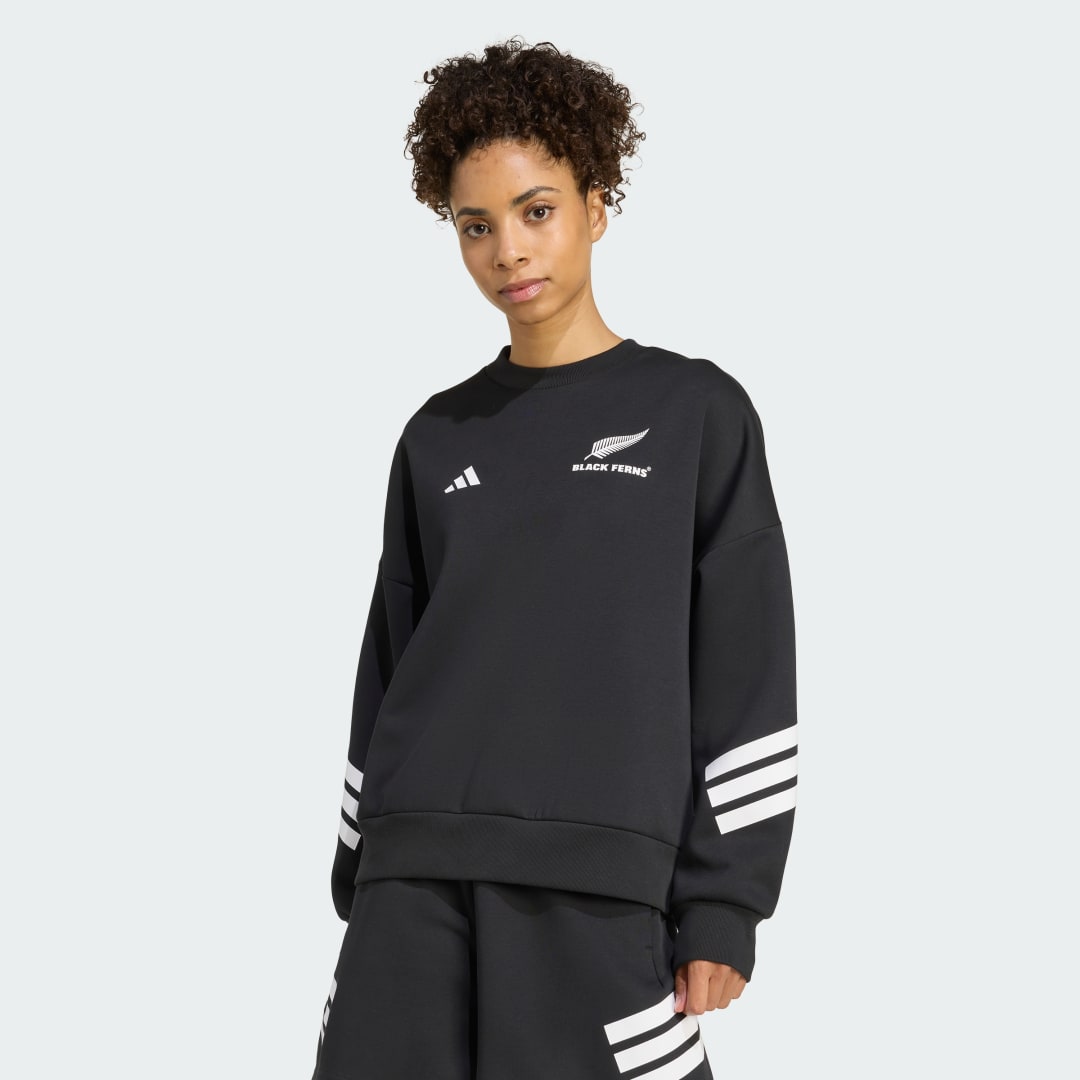 Adidas Black Ferns 3-Stripes Sweatshirt