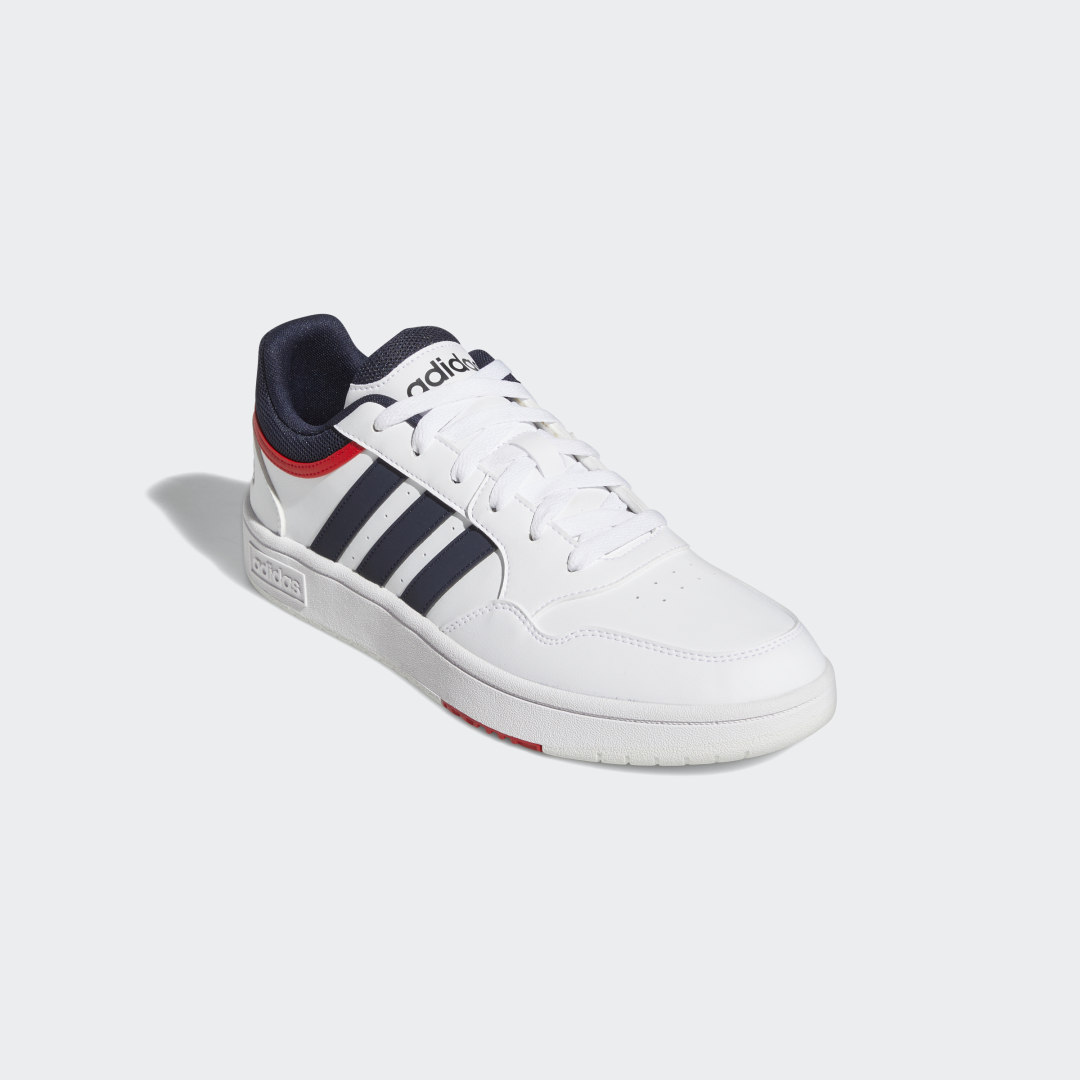 

adidas Tenis Hoops 3.0 Low Classic Vintage Unisex, Blanco/legend ink/vivid rojo