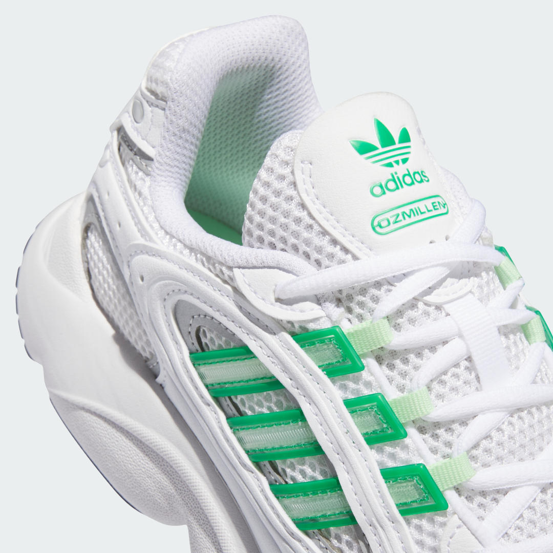 

adidas Tenis Ozmillen Mujer, Blanco/semi verde spark/verde