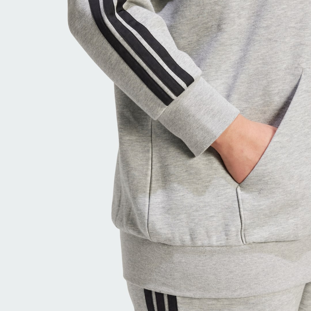 Adidas Essentials 3-Stripes Full-Zip Fleece Hoodie (Grote Maat)