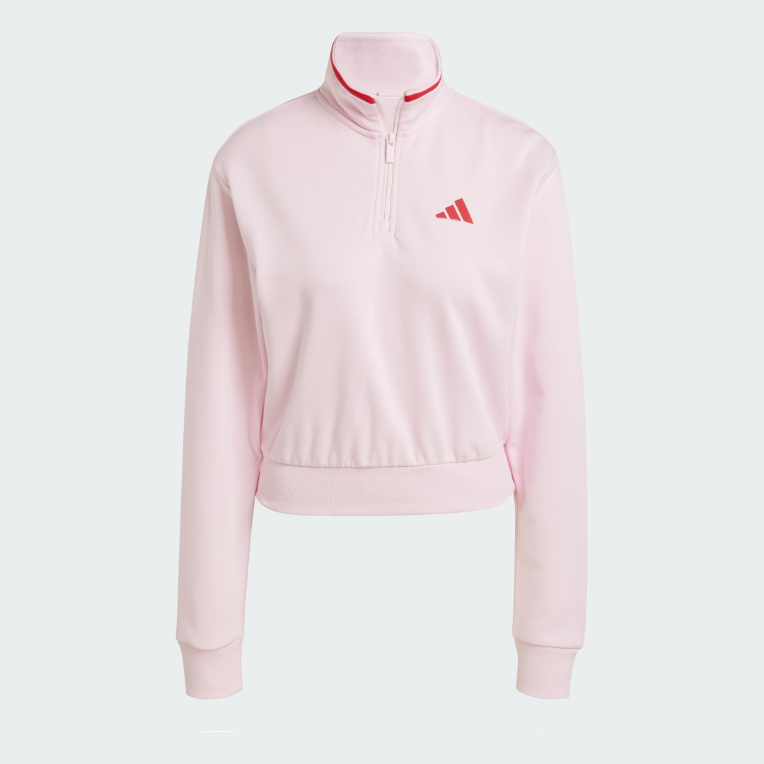 Adidas Essentials Color Pop French Terry Crop Trainingsjack met Korte Rits