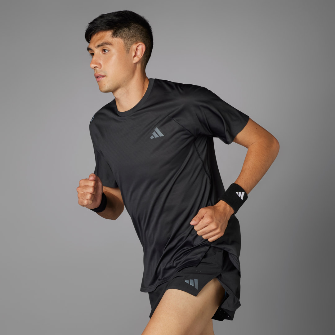 Image of adidas Adizero Running Tee Black M - Men Running Shirts