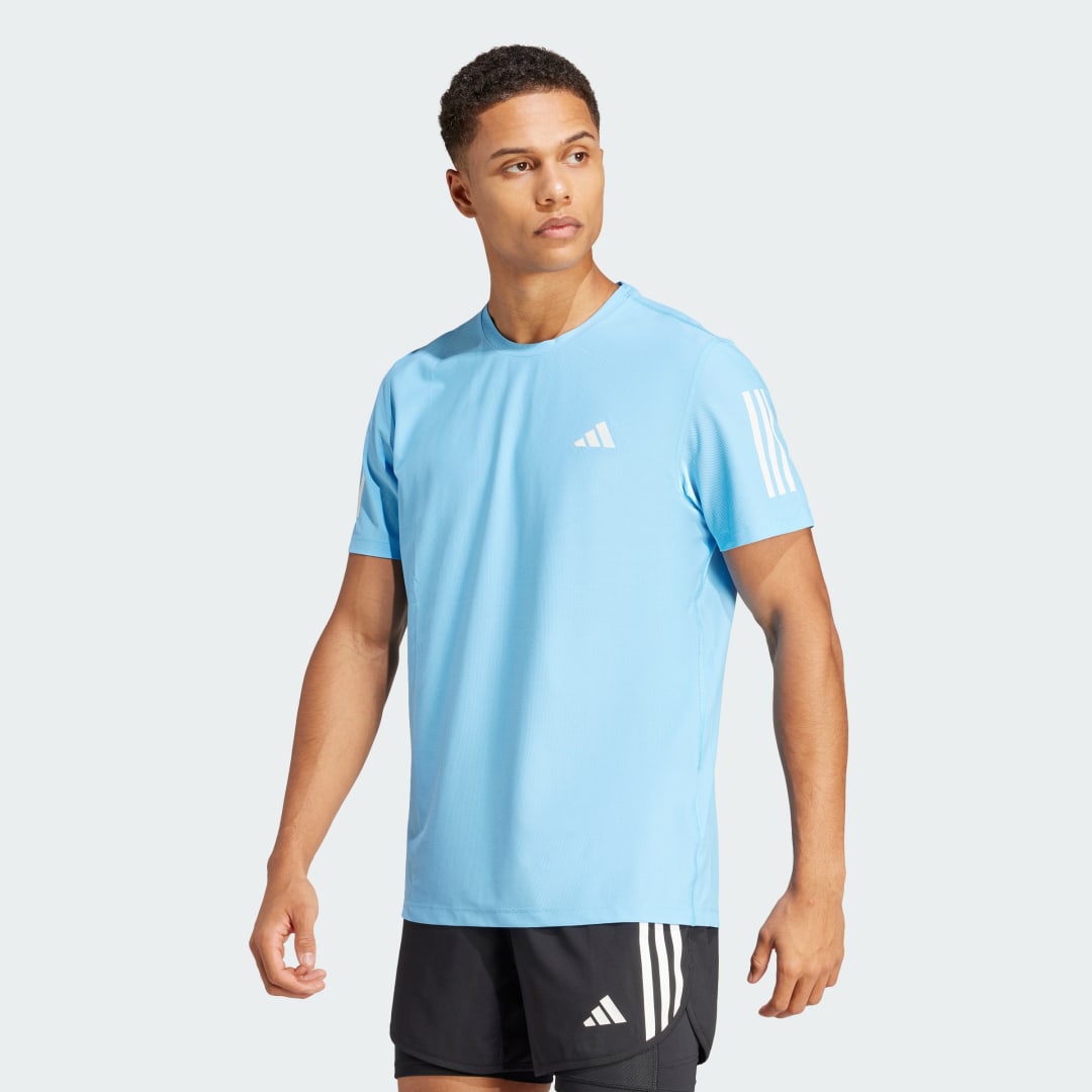 Image of adidas Own the Run Tee Semi Blue Burst S - Men Running Shirts