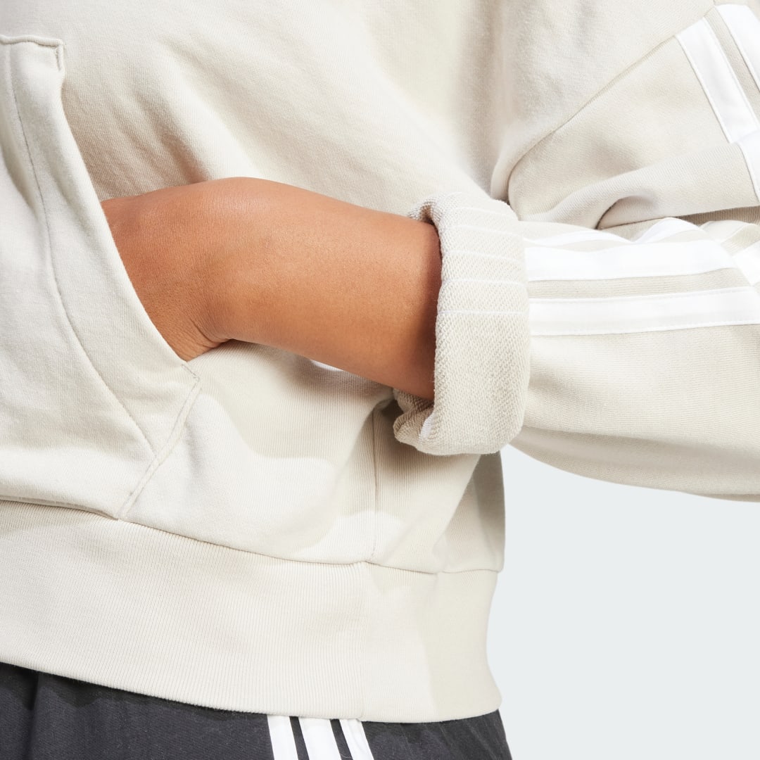 Adidas Essentials 3-Stripes French Terry Hoodie met Korte Rits