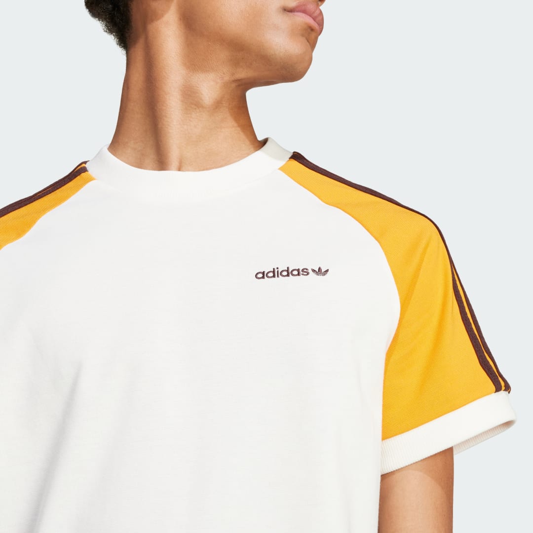 

adidas Playera 80s Premium 3 Franjas Hombre, Off blanco