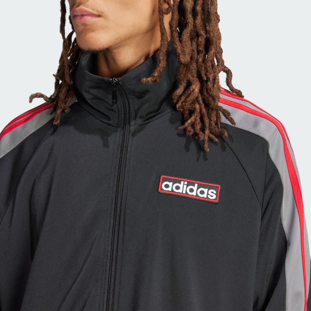 Adidas Adicolor Adibreak Track Jacket In Black And Red IR7990 FOOTY.COM
