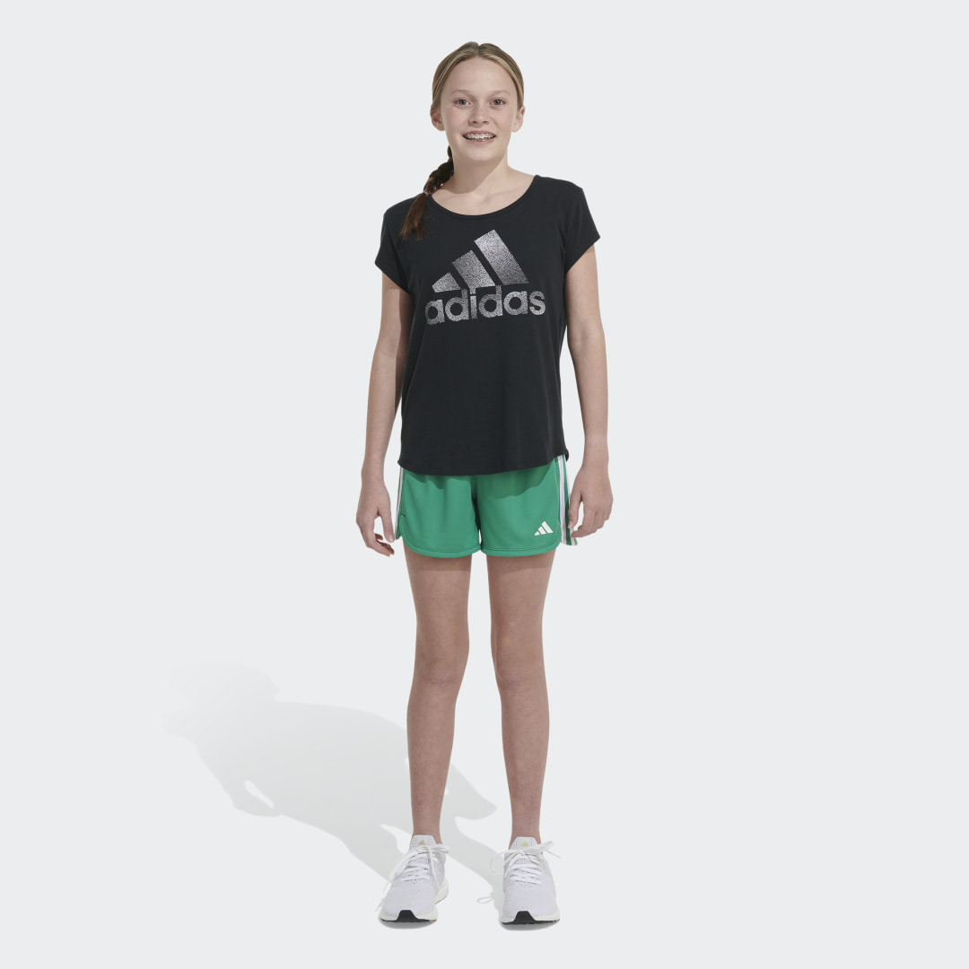 adidas 3-Stripes Mesh Shorts Court Green S Kids