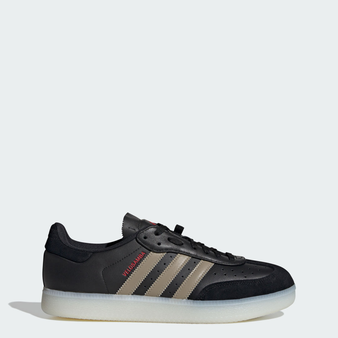 Adidas Velosamba Leren Core Black / Cyber Metallic / Pure Ruby