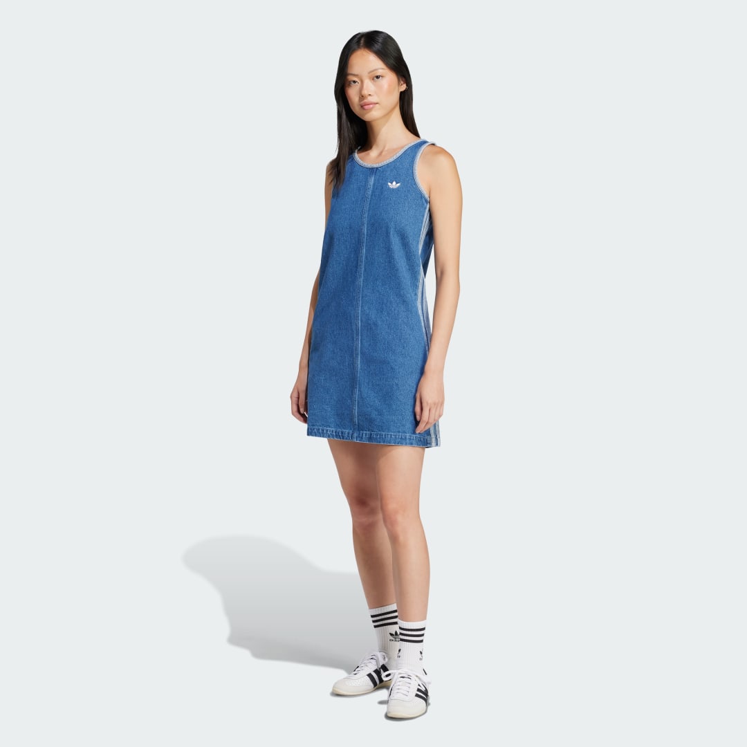 adidas Adicolor Denim 3-Stripes Tank Dress
