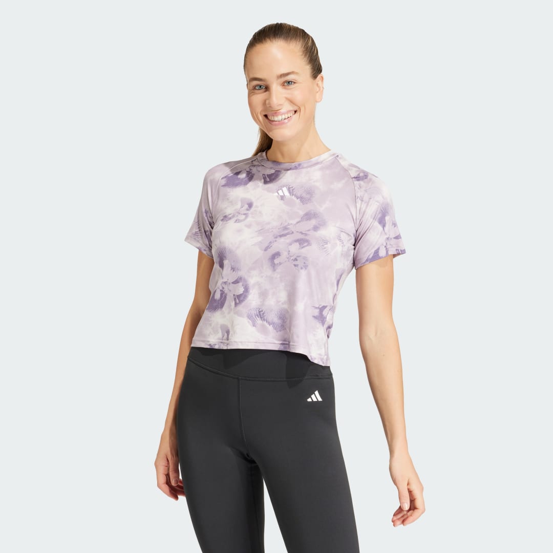 Adidas Performance Train Essentials AOP Flower Tie-Dye T-shirt