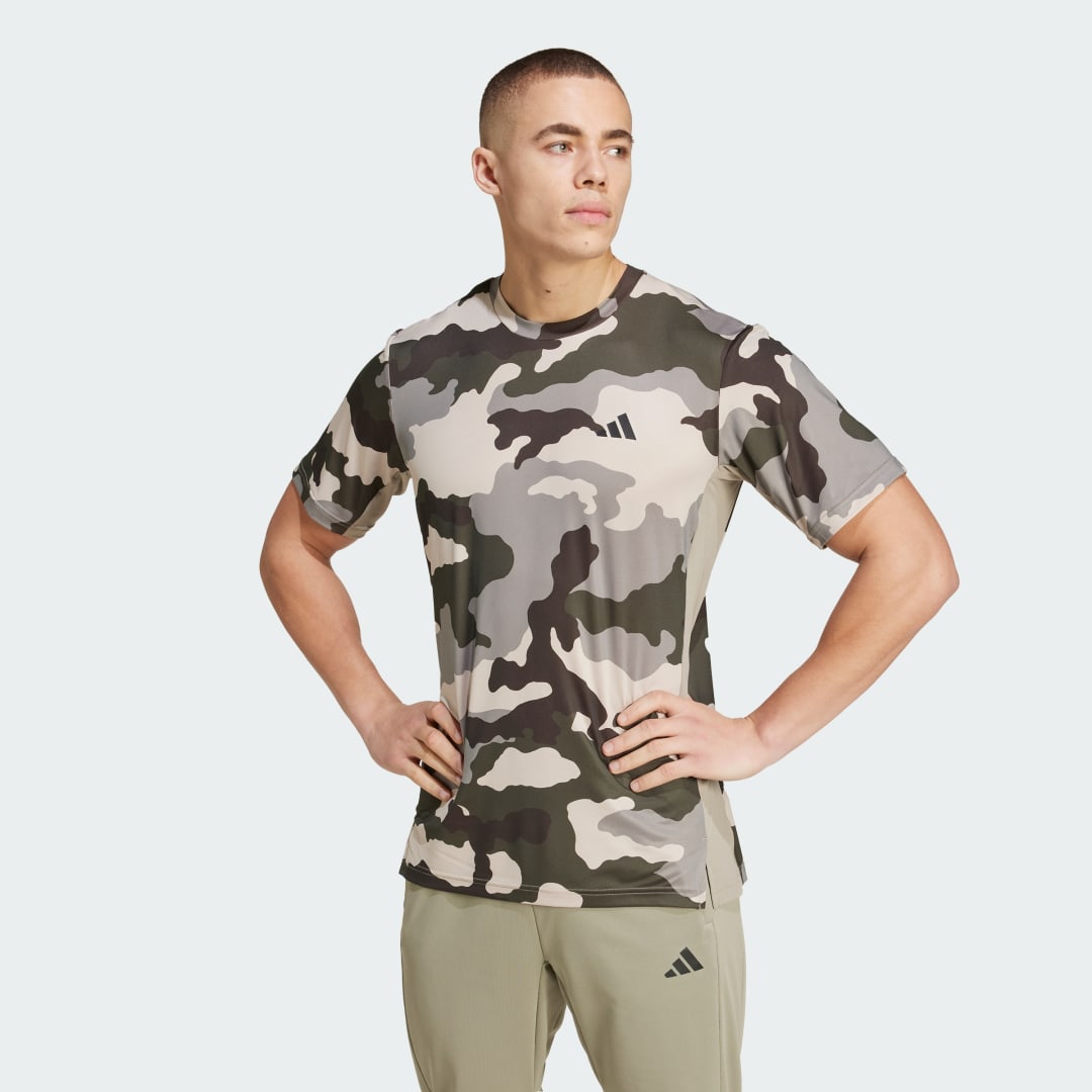 Adidas Train Essentials Camo Allover Print T-shirt