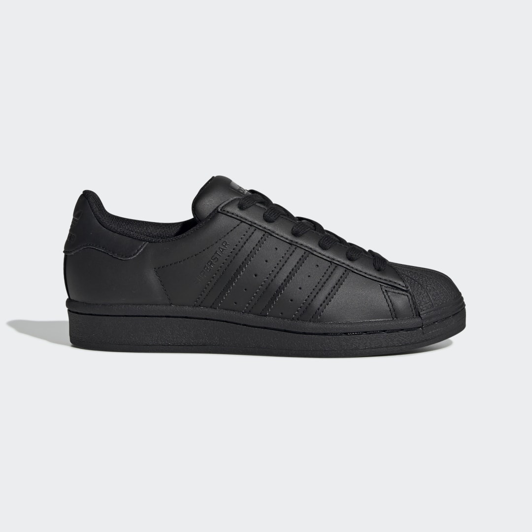Image of adidas Superstar Shoes Black 3.5 - Kids Lifestyle Athletic & Sneakers
