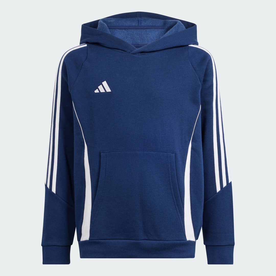 Adidas Perfor ce sporthoodie Tiro24 donkerblauw wit Sportsweater BCI katoen Capuchon 116