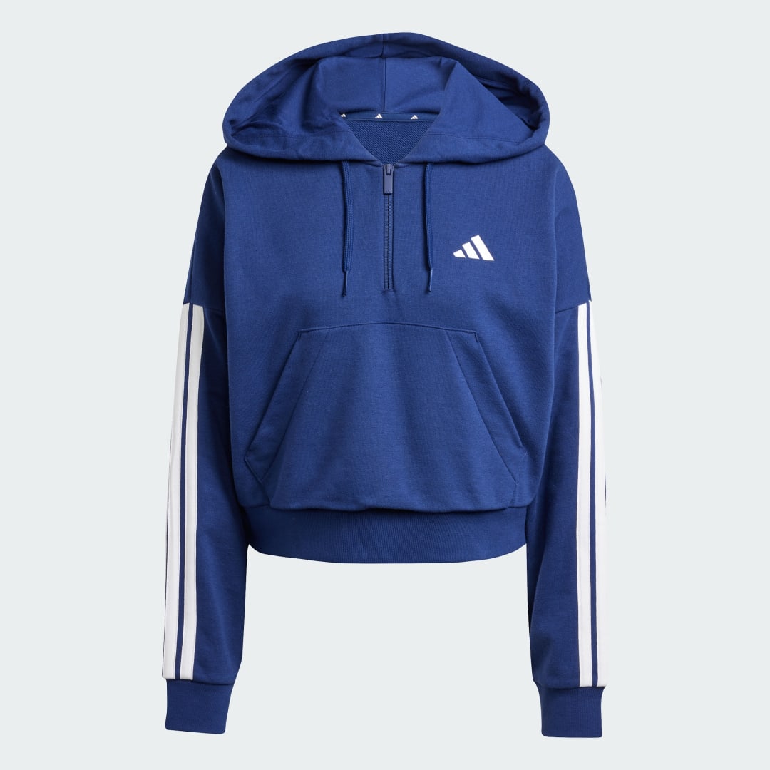 Adidas Essentials 3-Stripes French Terry Hoodie met Korte Rits