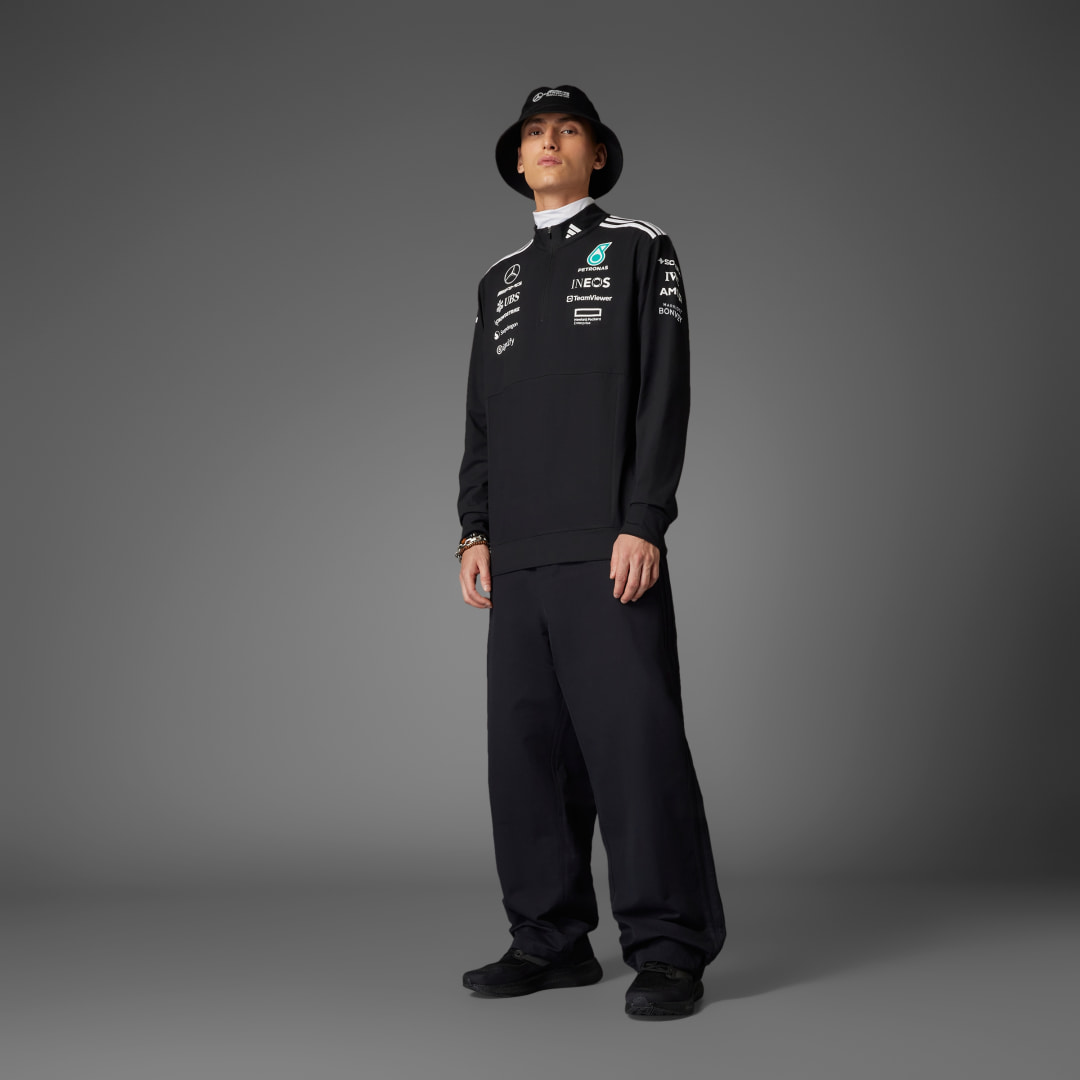 Adidas MERCEDES AMG PETRONAS FORMULA ONE TEAM SWEATER MET KORTE RITS