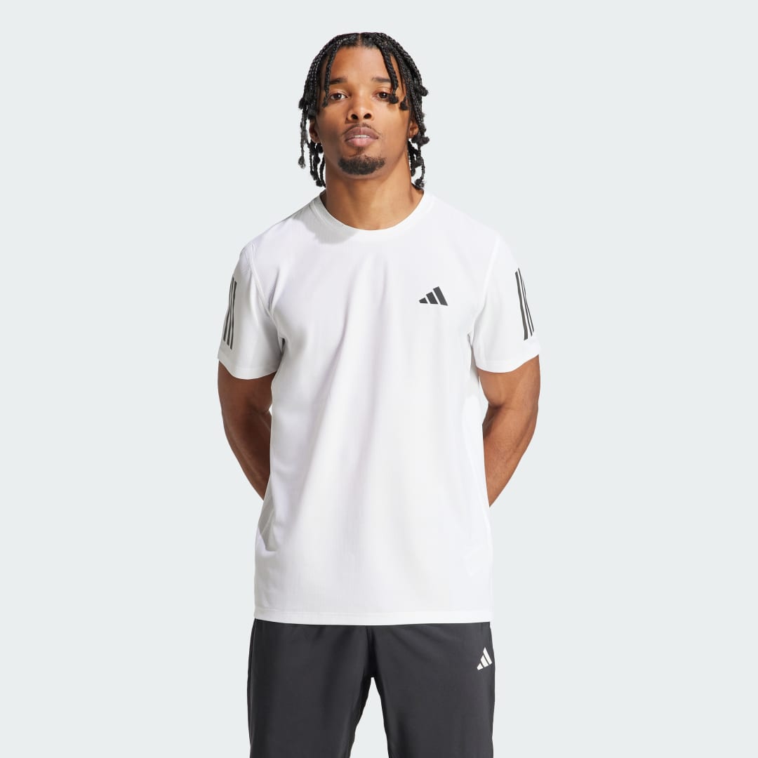 Image of adidas Own the Run Tee White S - Men Running Shirts