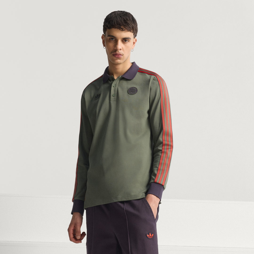 Adidas FC Bayern München Terrace Icons Poloshirt met Lange Mouwen