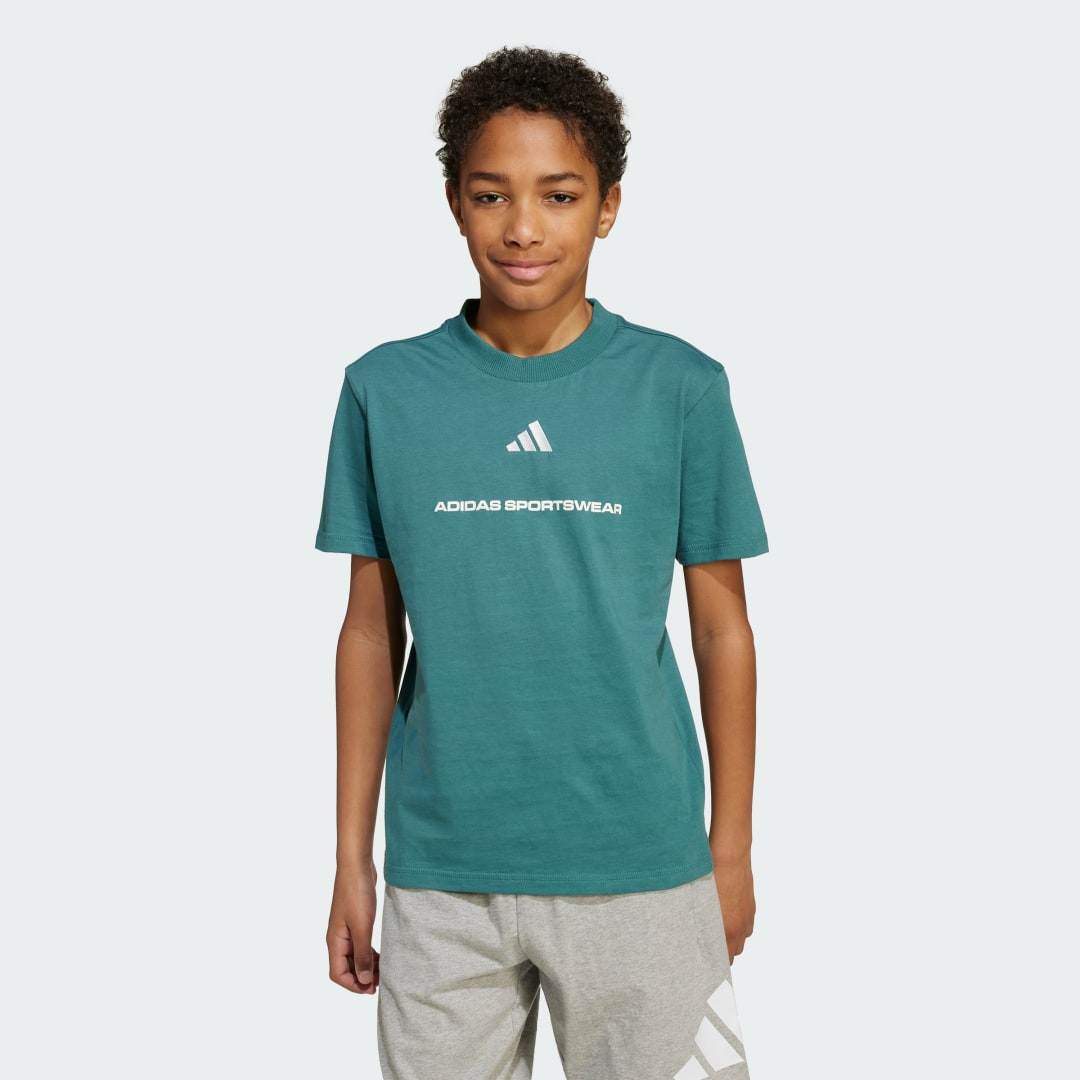 Adidas Boys Slogan T-shirt van Enkele Jersey Kids