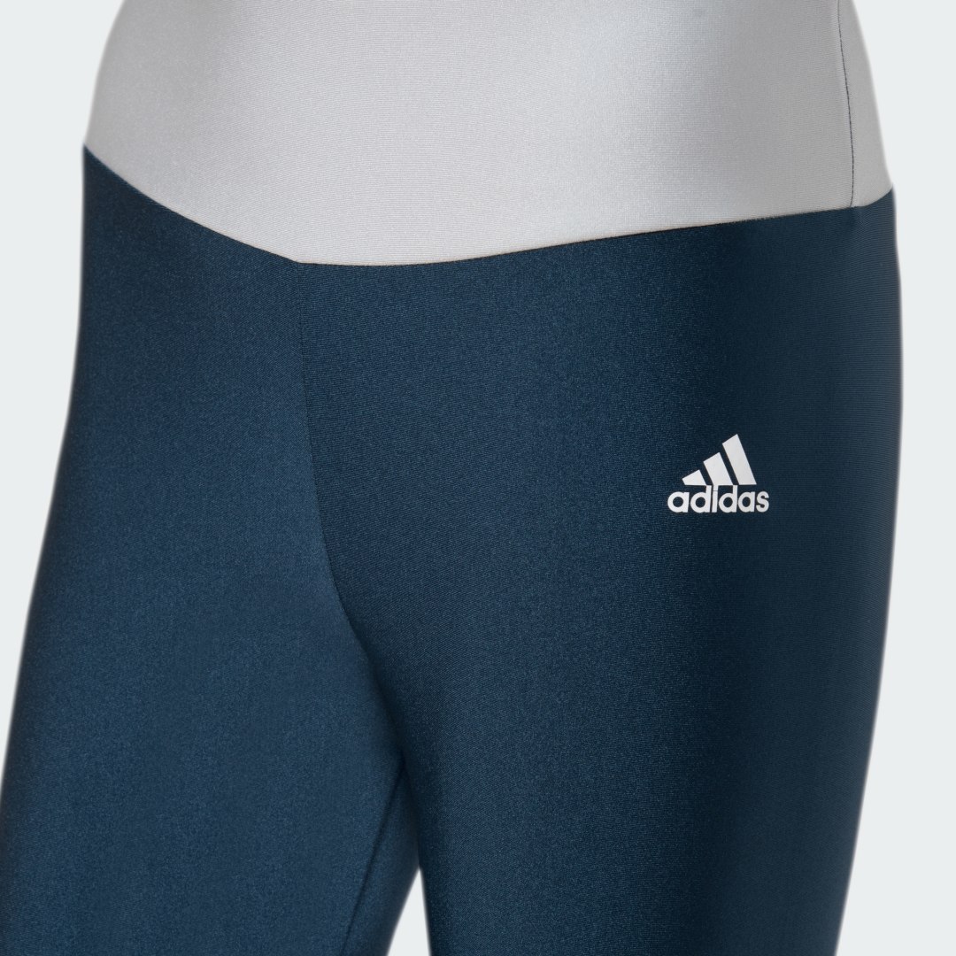 

adidas Licras Designed to Move Colorblock Pretina Alta Mujer, Plata