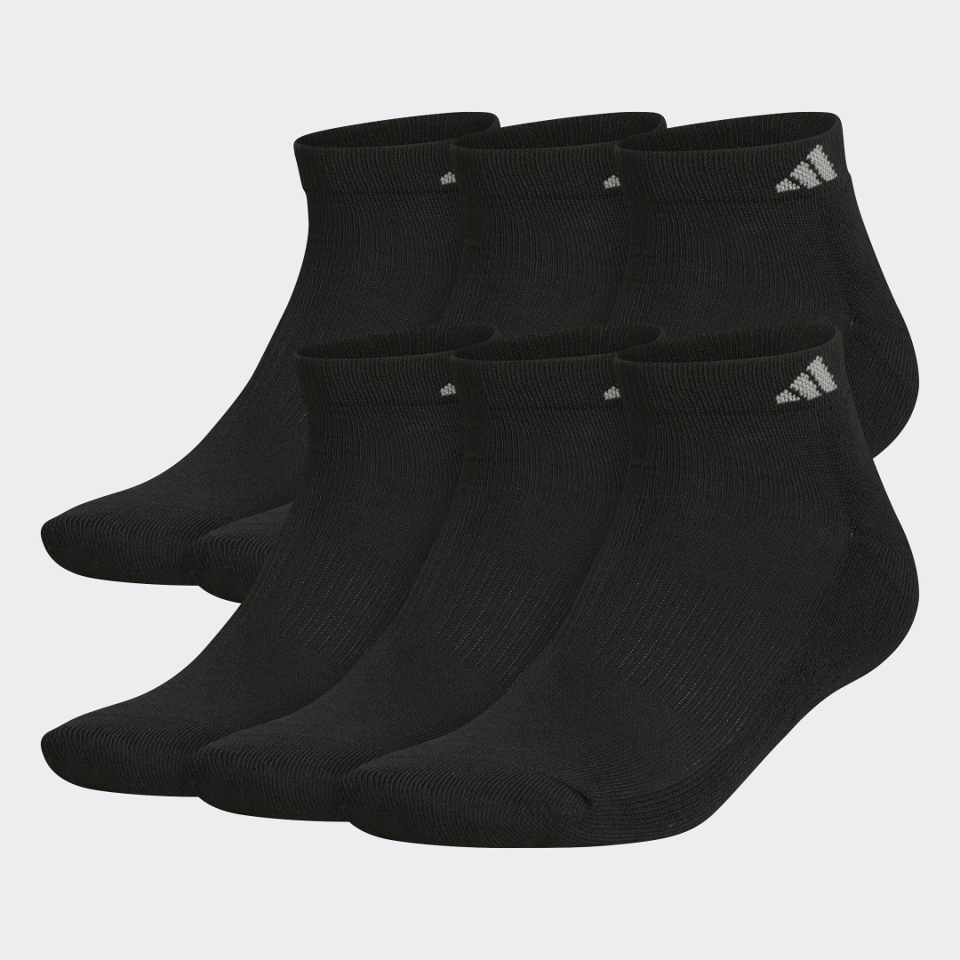 adidas Athletic Cushioned Low-Cut Socks 6 Pairs Black 10-13