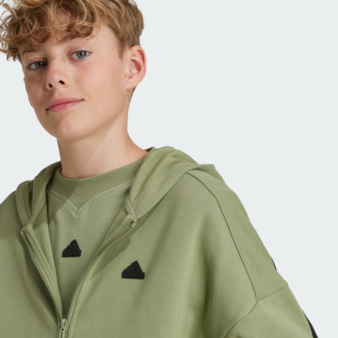 Adidas Future Icons 3-Stripes Ritsjack met Capuchon