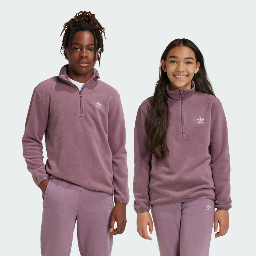Adidas Polar Fleece Sweatshirt met Halflange Rits Kids