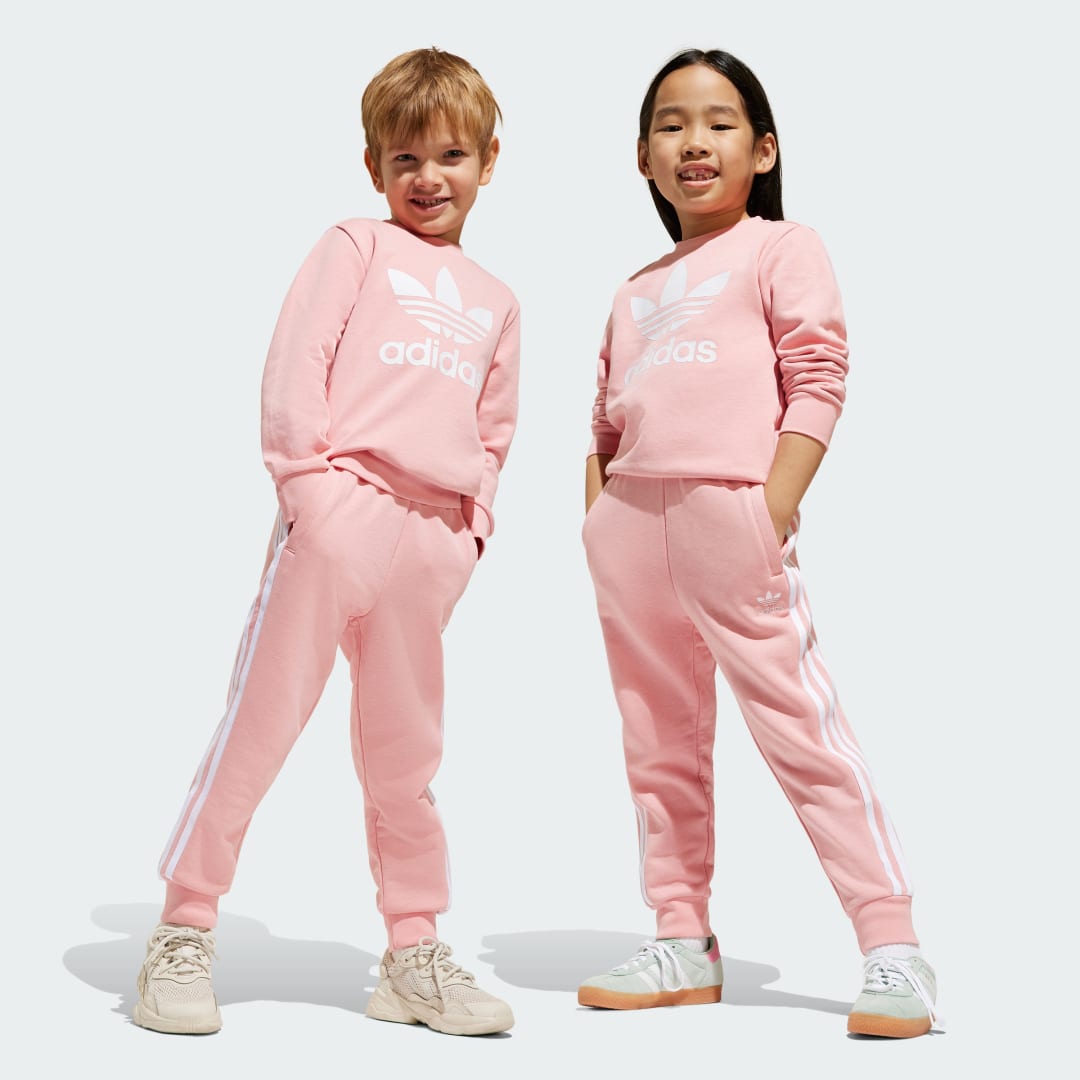Adidas Originals ' Trefoil Crew Tracksuit Children Roze Kind Roze