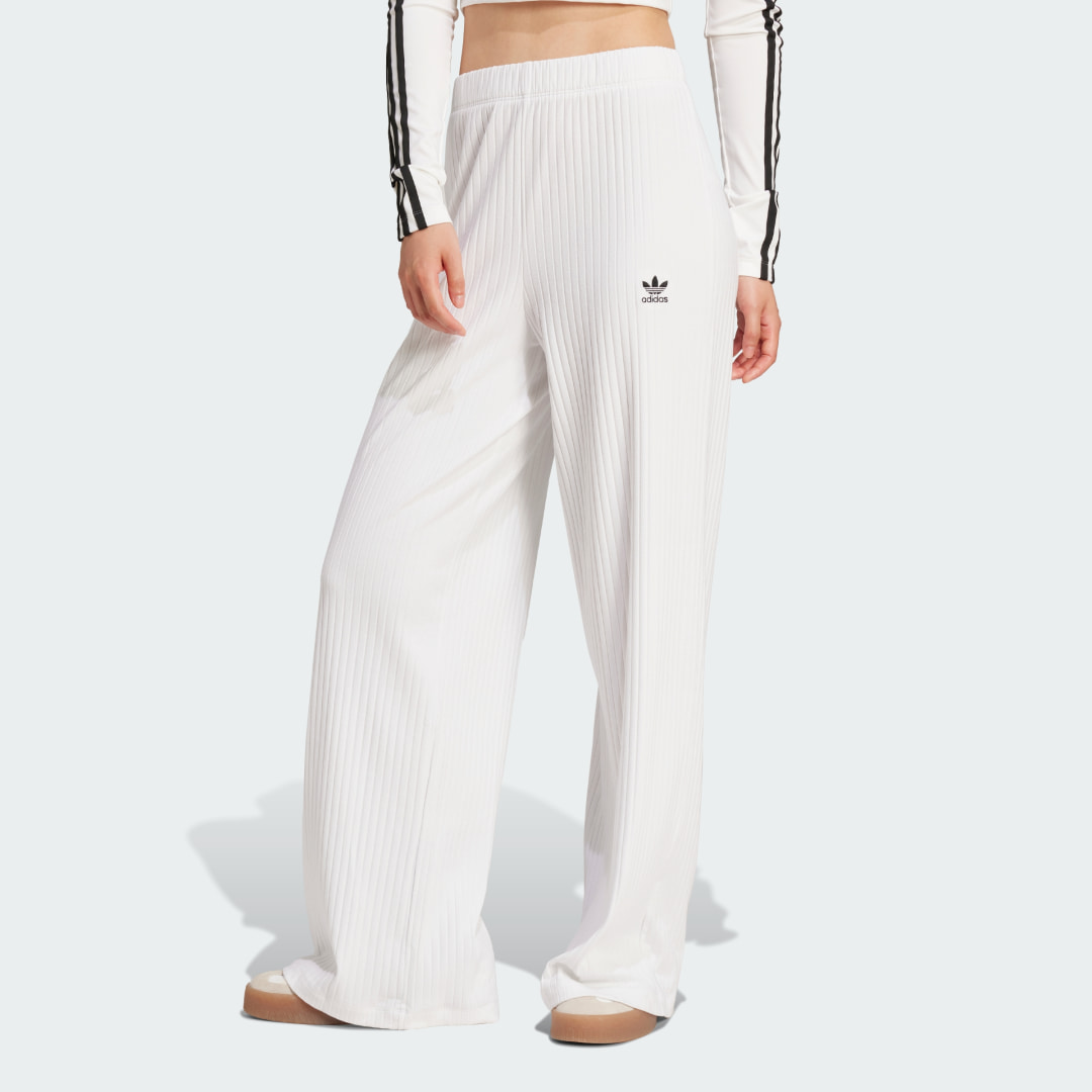 Adidas Originals Essentials Wide Rib Broek Wit- Dames Wit