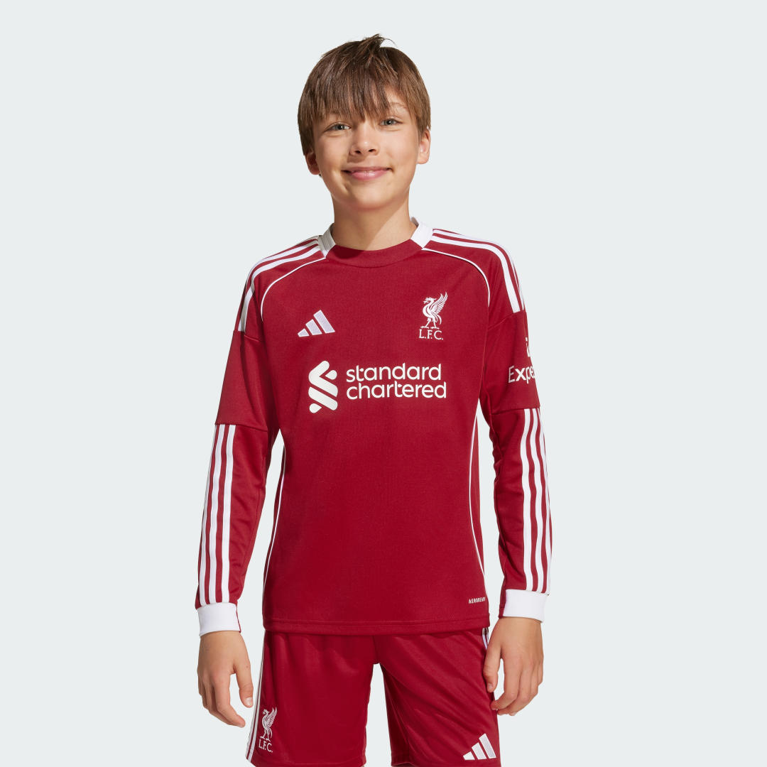 Adidas Liverpool FC 25 26 Thuisshirt met Lange Mouwen Kids