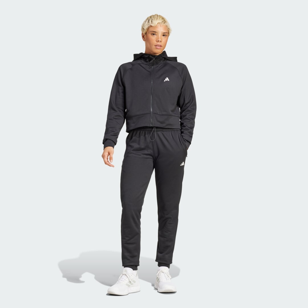 Adidas AEROREADY Game and Go Fleece Ritsjack met Capuchon