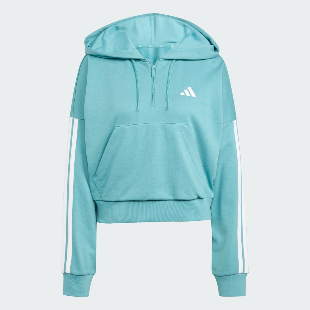 Adidas Essentials 3-Stripes French Terry Hoodie met Korte Rits