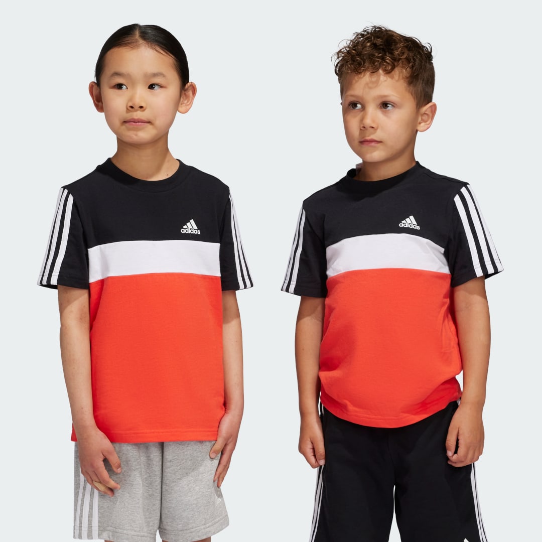 Adidas Tiberio 3-Stripes Colorblock Katoenen T-shirt Kids