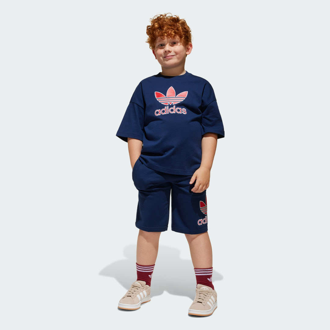 Adidas Short en Shirt Setje Blauw Kind Blauw