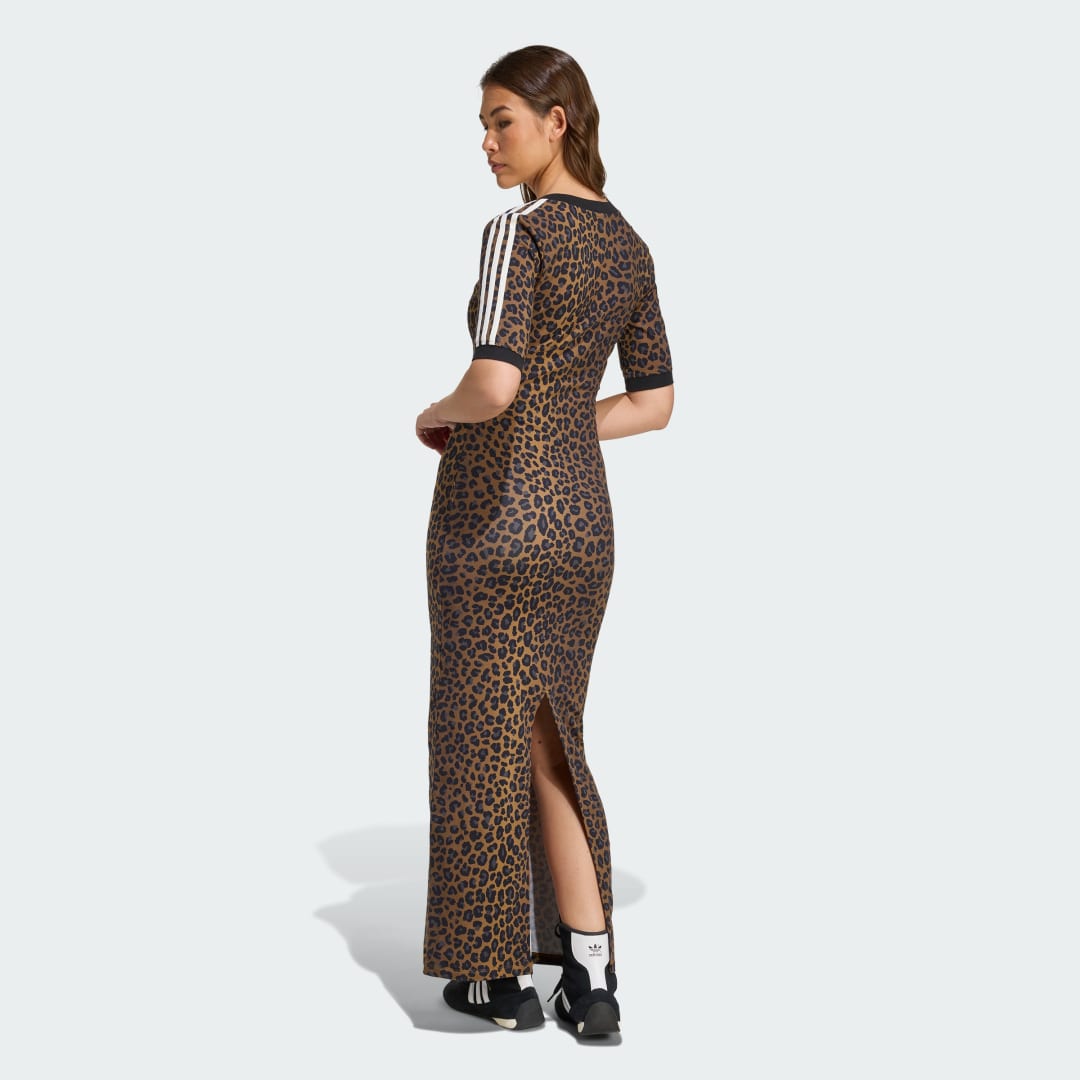 Thumbnail - Leopard V-Neck Maxi Kleid