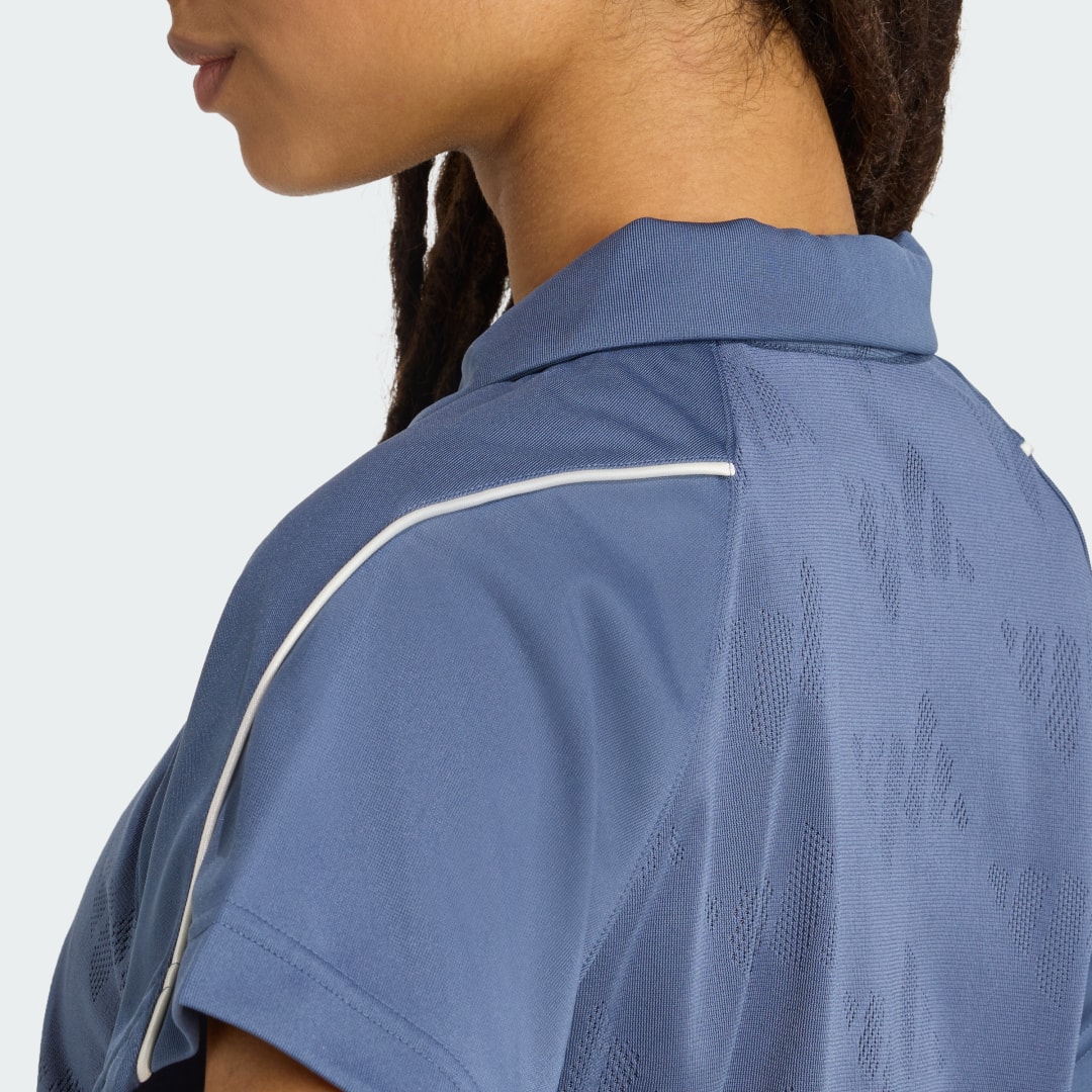 Adidas Stadium 3-Stripes Tennis Inspired Jacquard Polo T-shirt