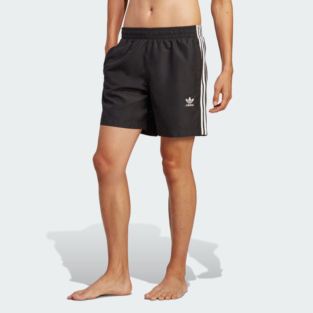 

adidas Shorts de Natación Originals Adicolor 3 Franjas Hombre, Negro/blanco