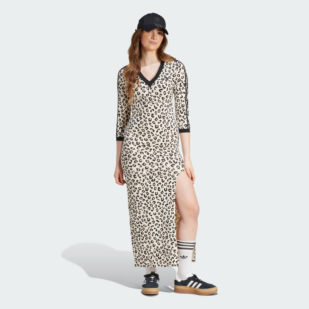 Adidas Leopard 3-Stripes Maxi Jurk