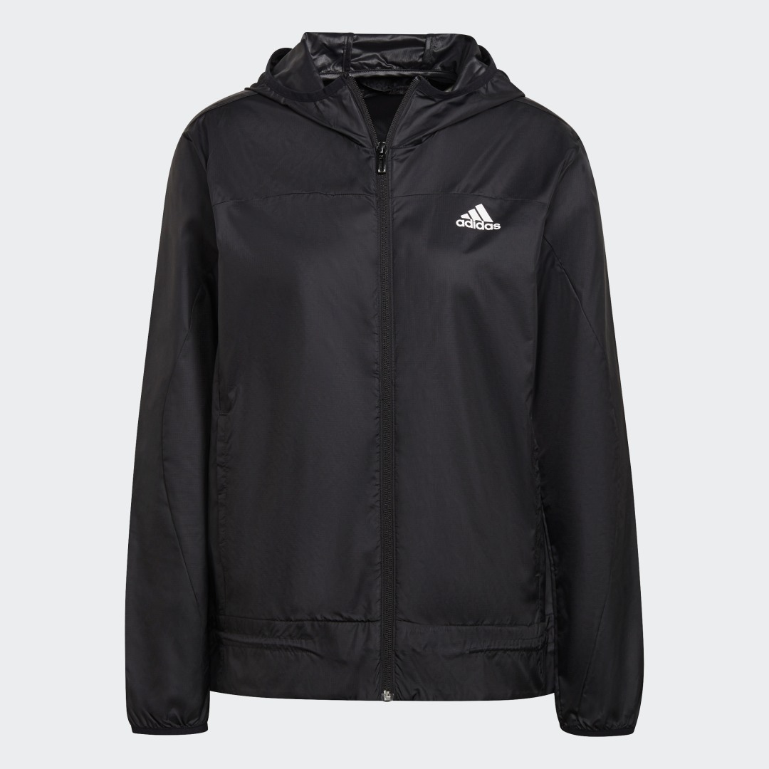Bilde av adidas Logo Running Windbreaker, løpejakke dame BLACK/WHITE