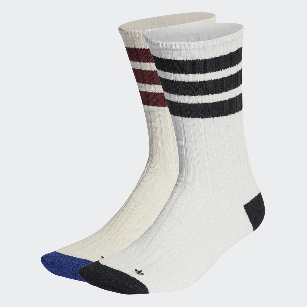 

adidas Medias Mid Crew 2 Pares Unisex, Blanco