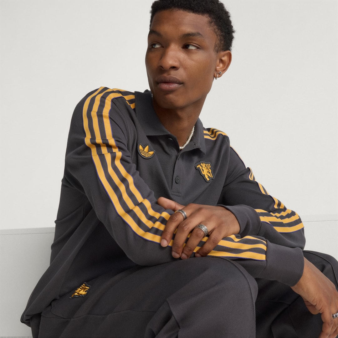 Adidas Manchester United Terrace Icons Poloshirt met Lange Mouwen