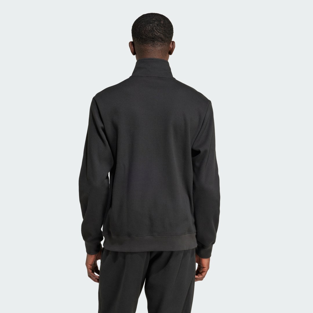 Adidas Trefoil Essentials Waffle Sweatshirt met Halflange Rits