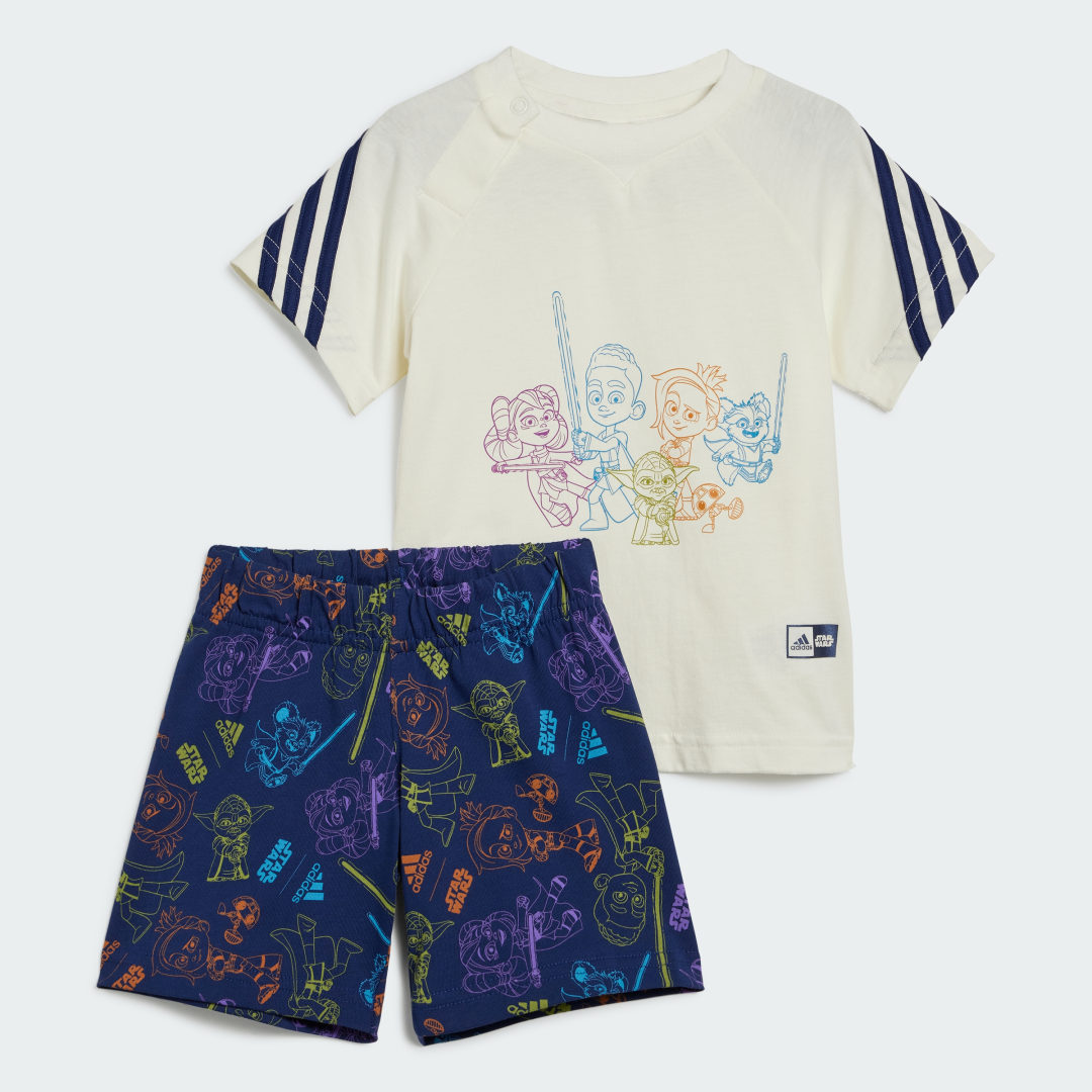 Adidas Star Wars Jedi T-Shirt Shorts Set Infant Off White Dark Blue Multicolor Off White Dark Blue Multicolor