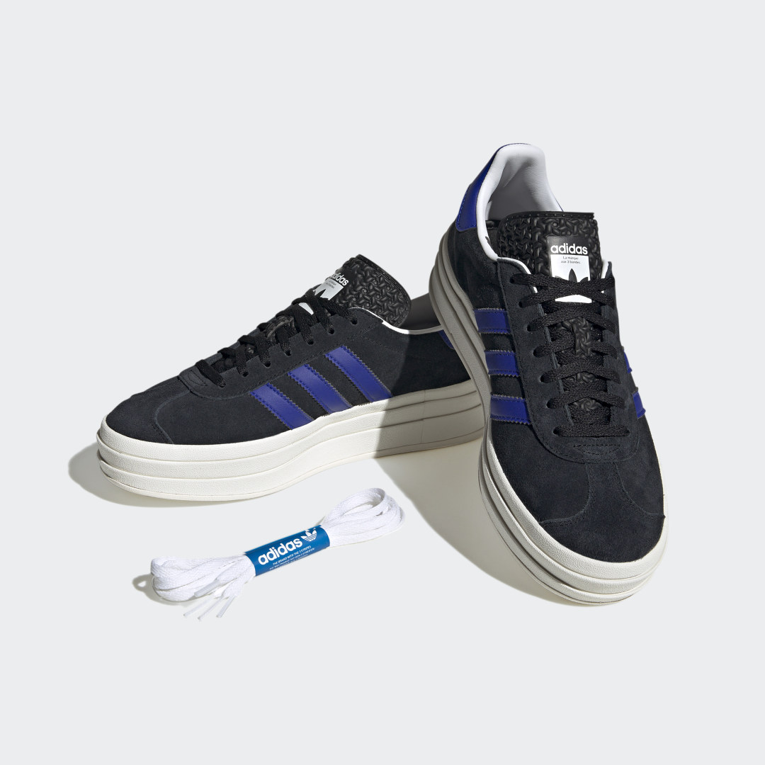 

adidas Tenis Gazelle Bold Mujer, Negro/lucid azul/oro gris