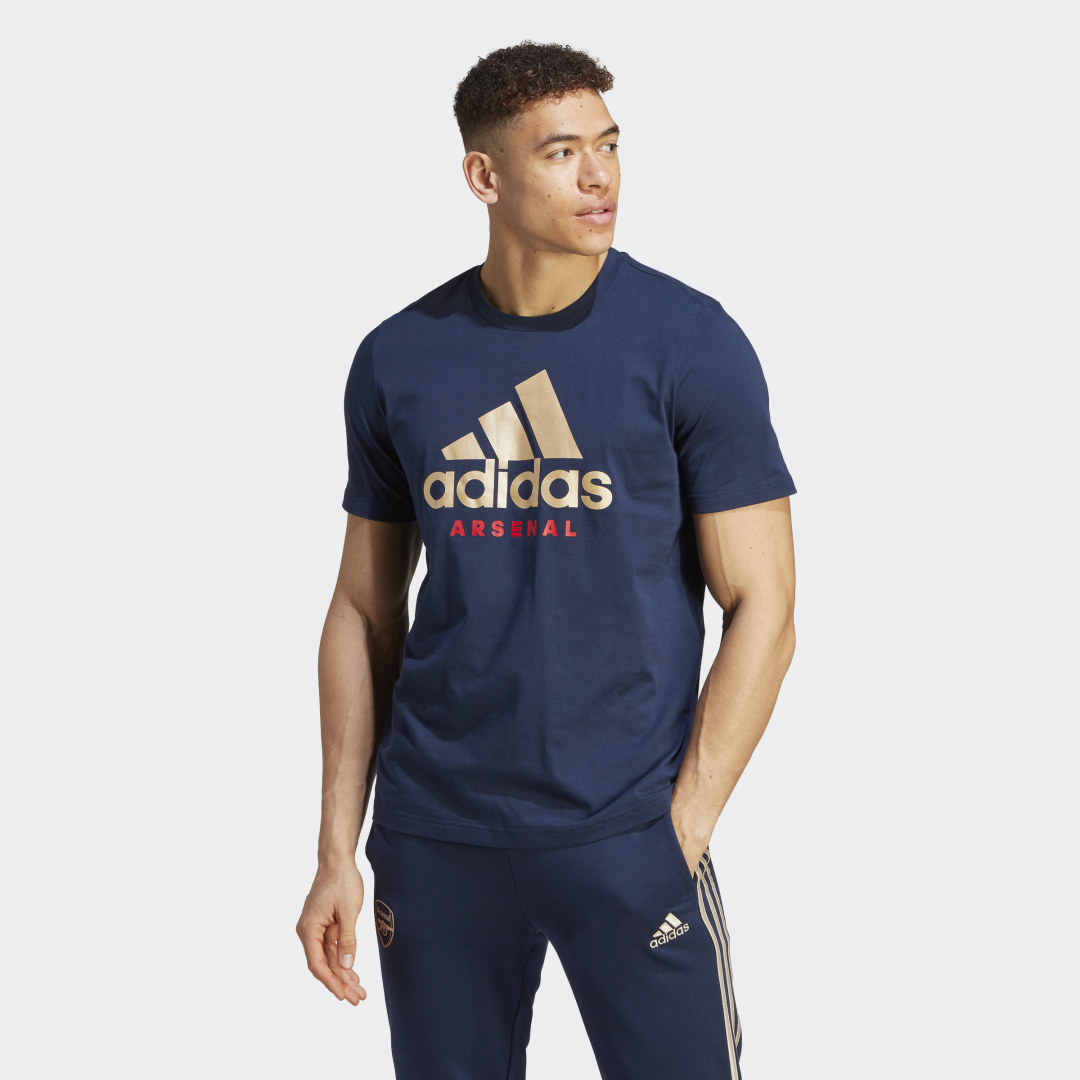 Image of adidas Arsenal Street Graphic Tee Navy Blue S - Men Soccer Shirts