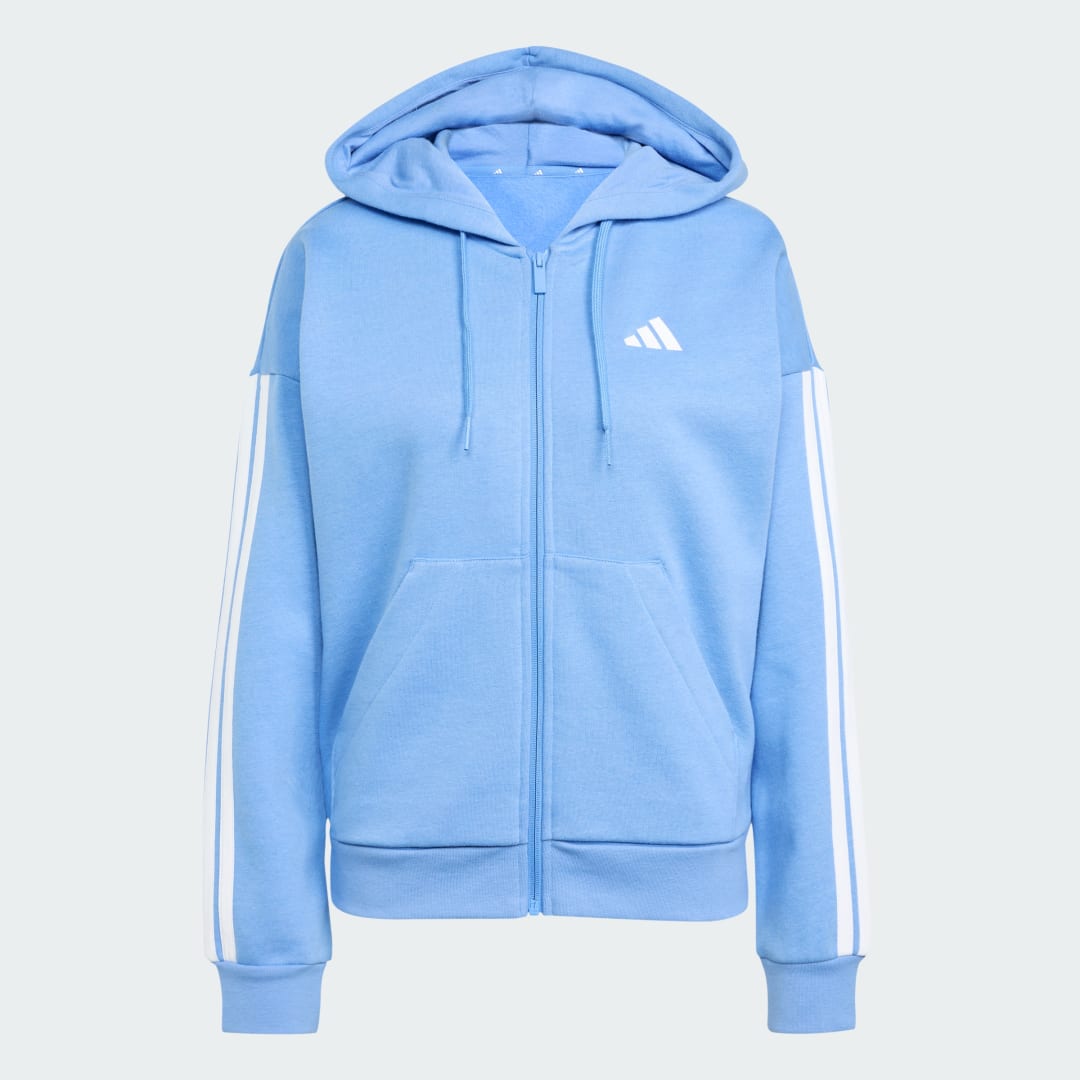 Veste à capuche molleton entièrement zippée 3 bandes Essentials - vue 4