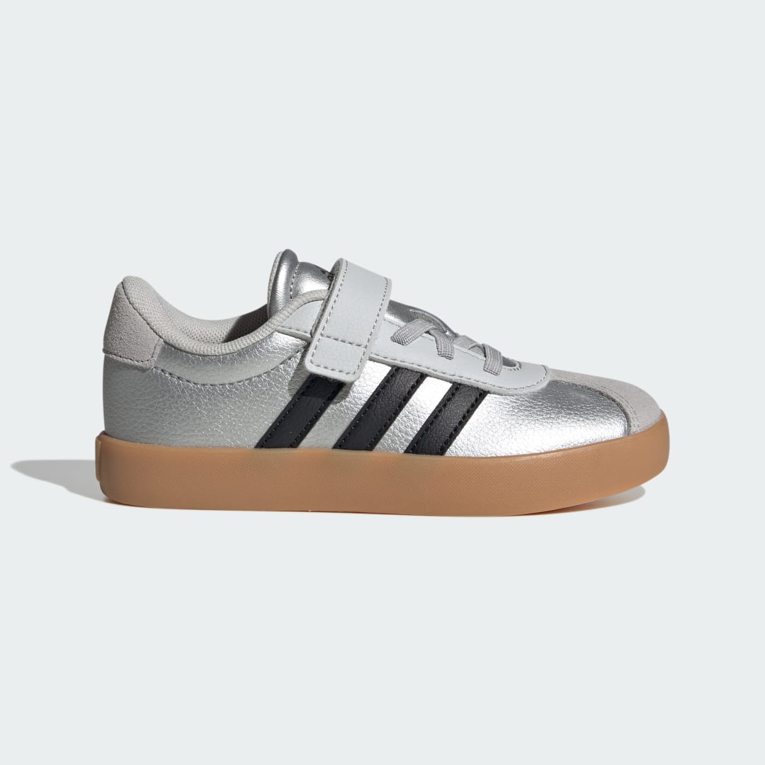 Adidas Vl Court 3.0 Skateboard Kids Silver Metallic / Core Black / Light Solid Grey