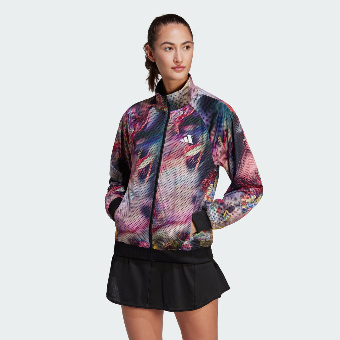 adidas Melbourne Woven Tennis Jacket Black M Womens