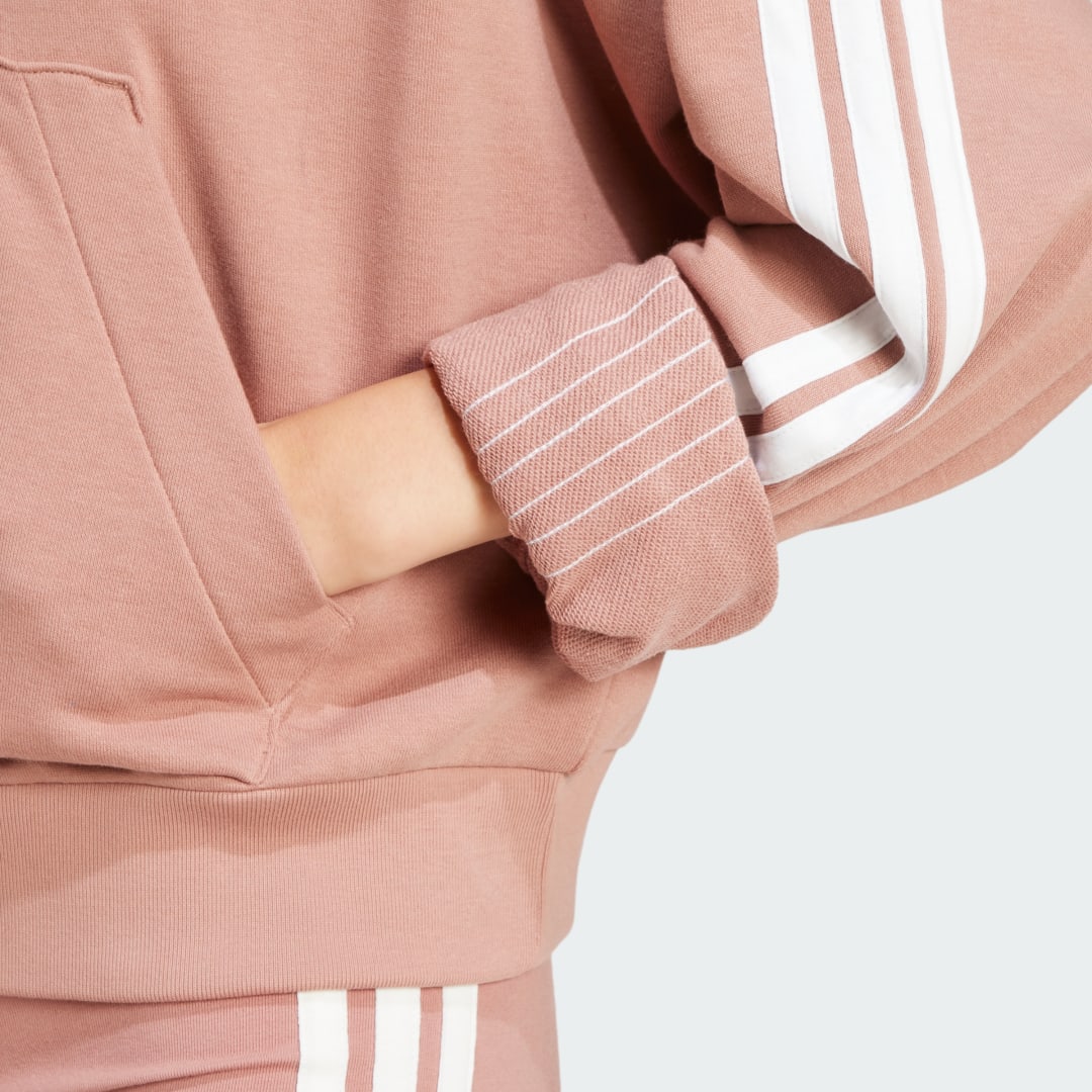 Adidas Essentials 3-Stripes French Terry Hoodie met Korte Rits